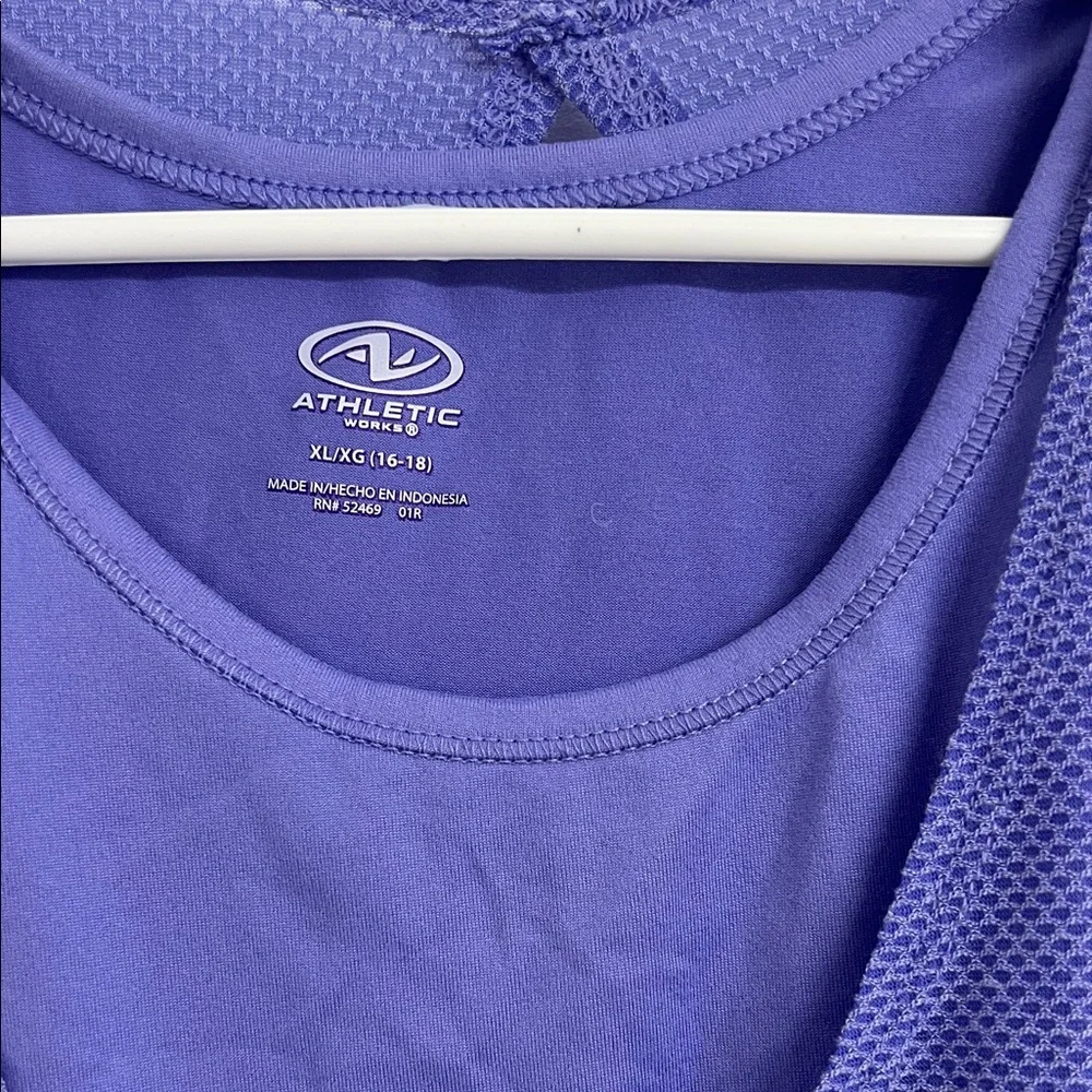 Athletic Works Purple Layered Mesh Tank Top XL | Activewear Workout - Picture 2 of 3